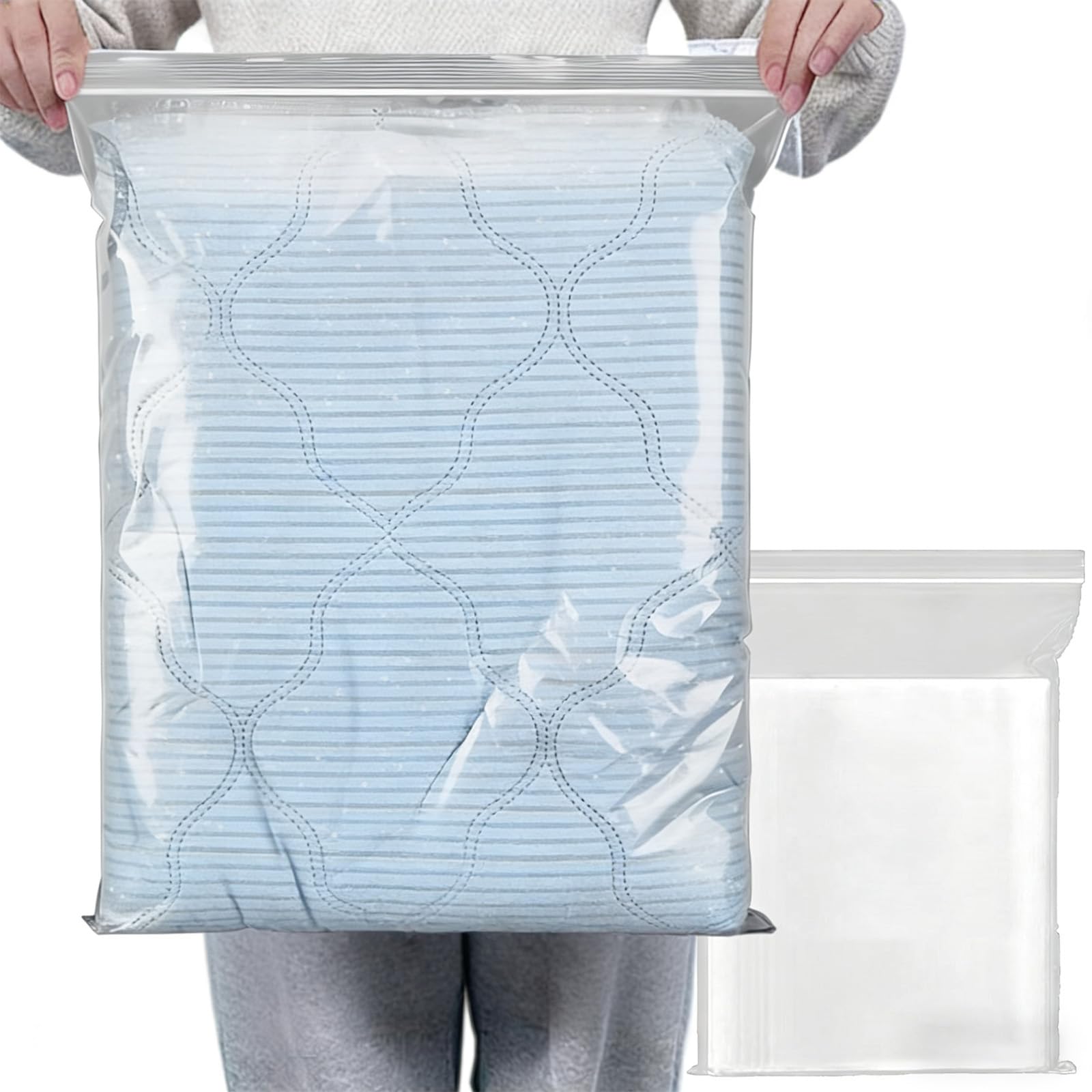 GESDYO 20PCS Large Travel Clothes Clear Seal Bags Waterproof Luggage Organiser Resealable Travel Storage Bags Apply to Quilts, Blankets, Clothing Storage 50×60CM