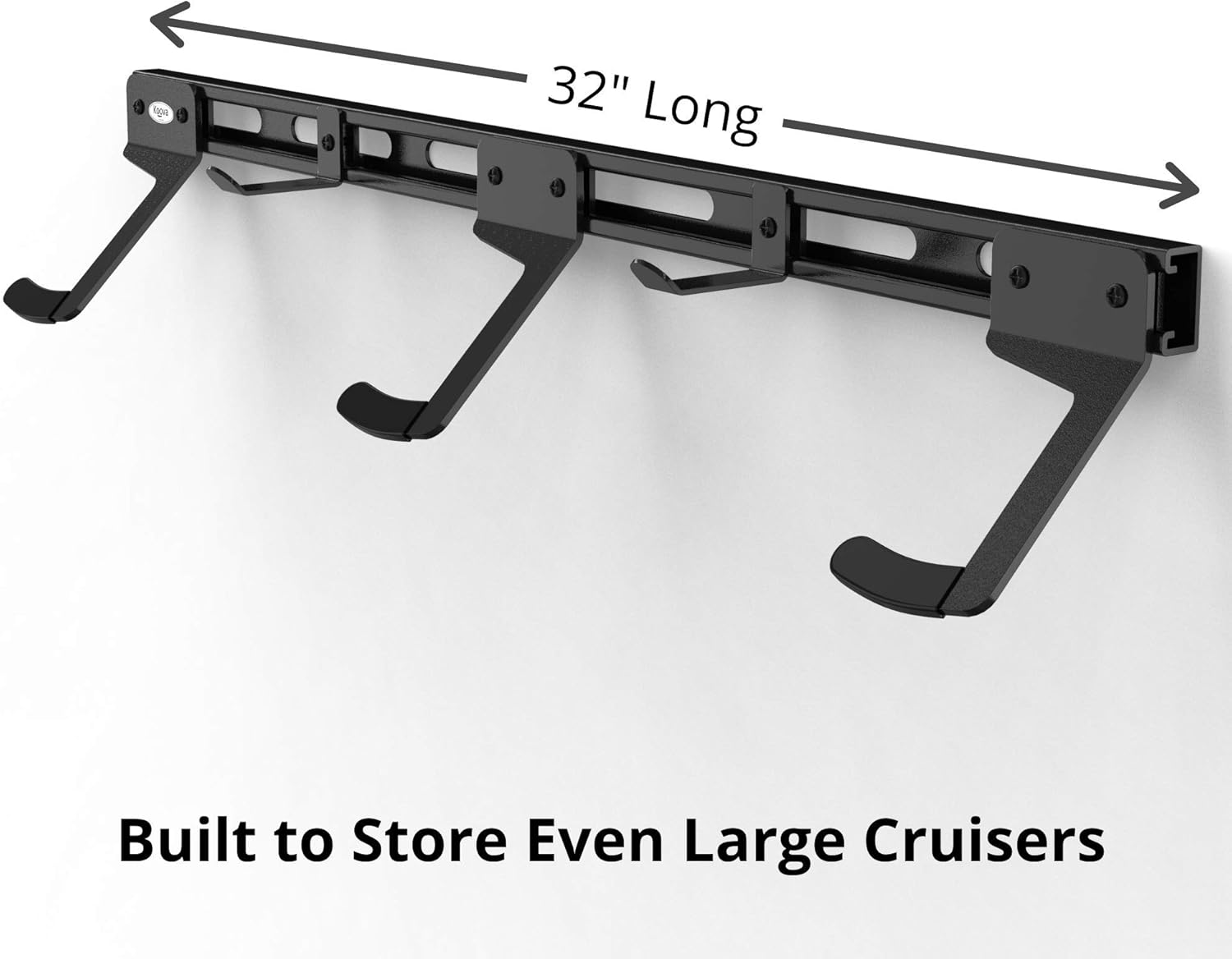 Koova Wall Mount Bike Storage Rack Garage Hanger for 3 Bicycles + Helmets | Fits All Bikes Even Large Cruisers/Big Tire Mountain Bikes | Heavy Duty Powder Coated Steel | Made in USA (3 Bike Rack): Home & Kitchen