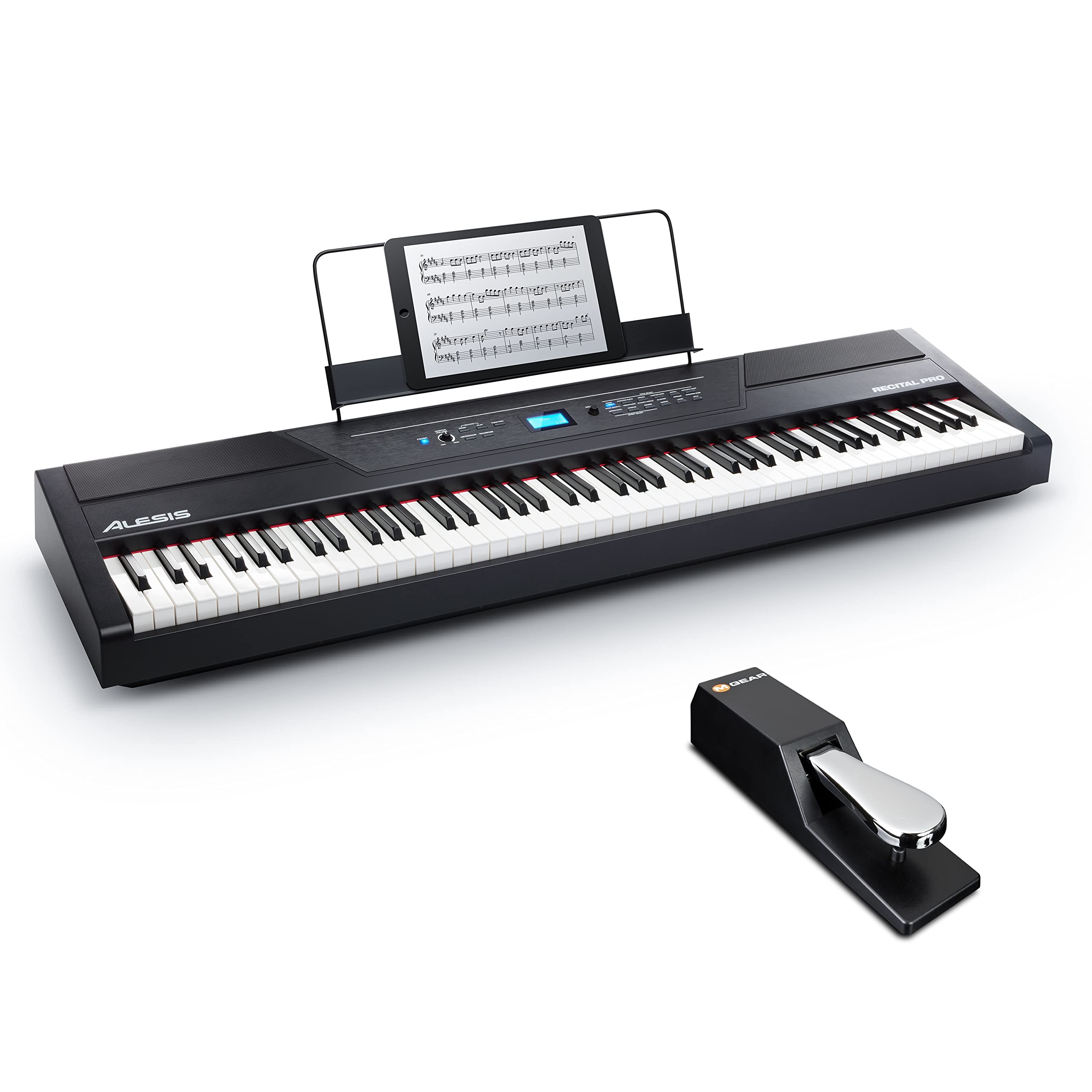 Alesis Recital PRO Digital Piano/Keyboard with 88 Hammer Action Keys and SP-2 Universal Sustain Pedal Super Bundle
