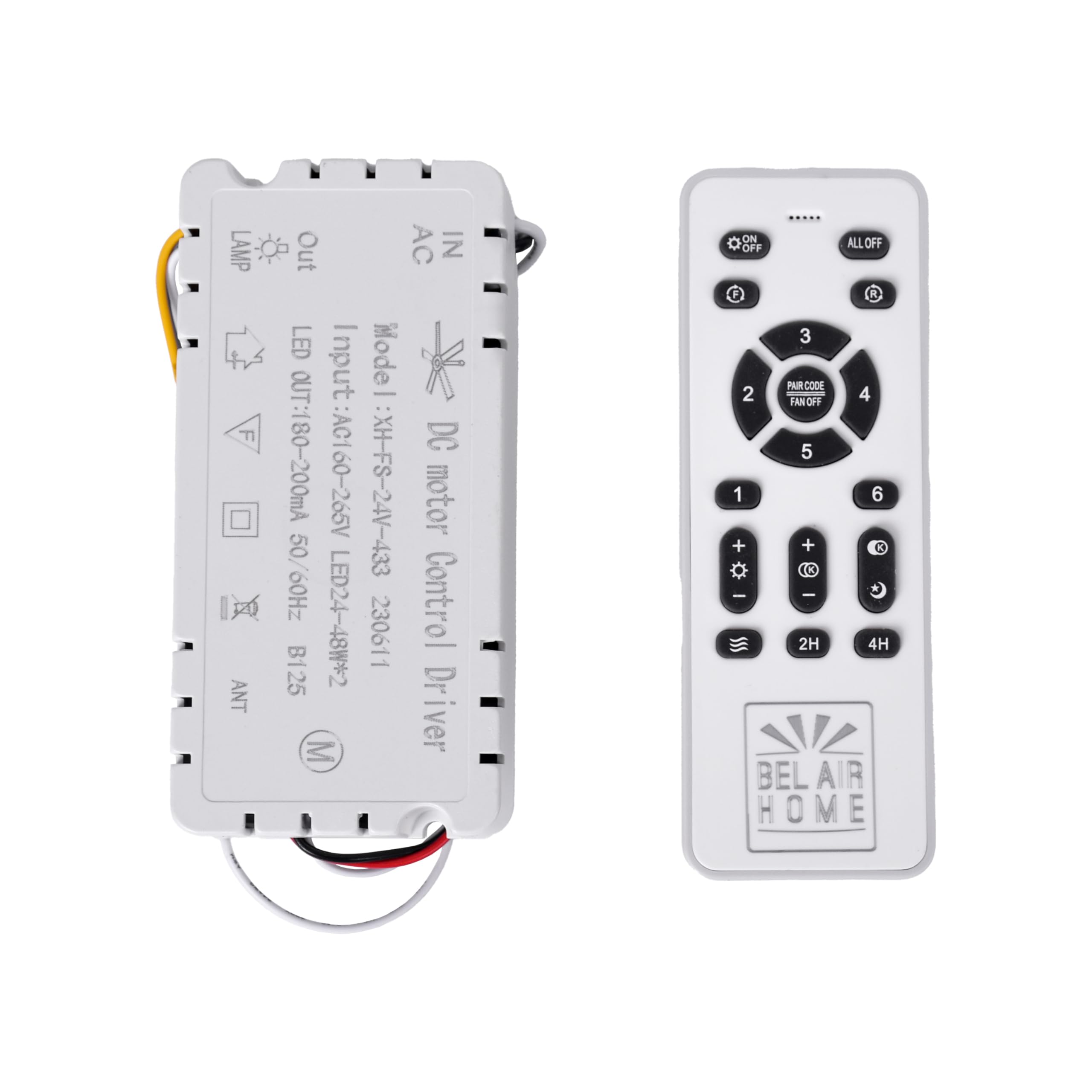 BEL AIR HOME - DC Motor Fan Remote Control Kit - Radio Frequency Signal, Easy Installation - Versatile Use, KIT RADIOFRECUENCIA DIMMER