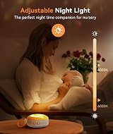 Dreamegg D11 White Noise Machine with Night Light 21 Sounds USB Rechargeable view 4