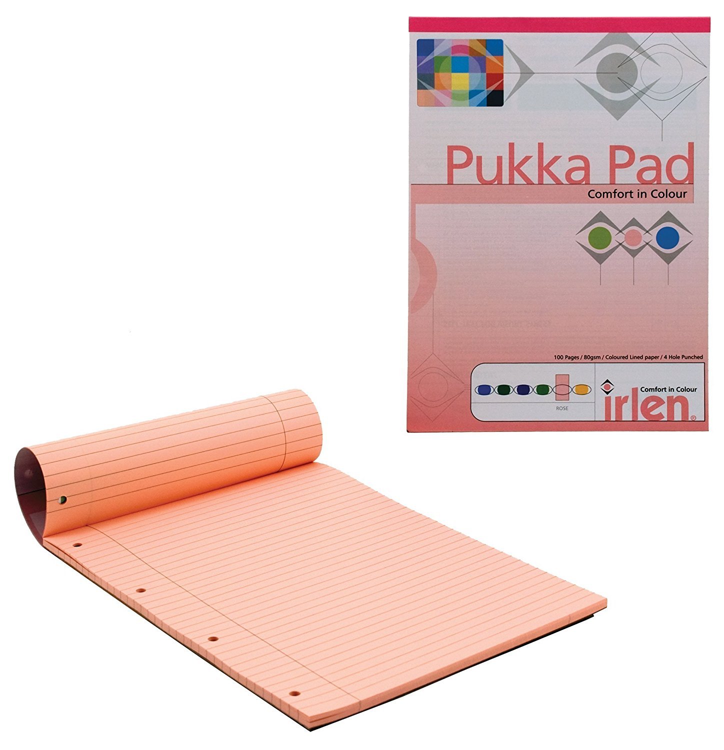 Pukka Dyslexia Pad A4 80gsm Ruled With Margin 100 Pages 50 Sheets - Color: Rose
