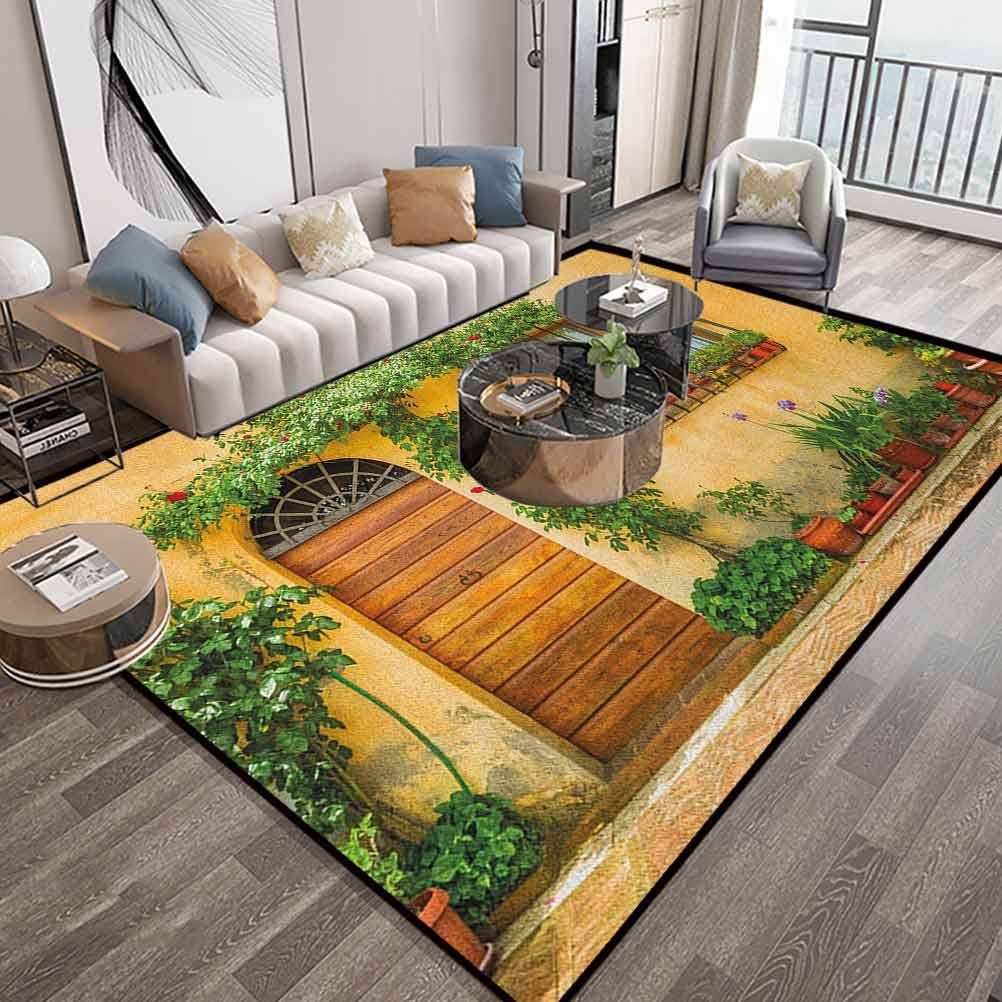 Alfombra de área de recámara de Italia de 6 x 9 pies, porche con
