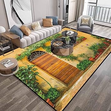 Alfombra de área de recámara de Italia de 6 x 9 pies, porche con