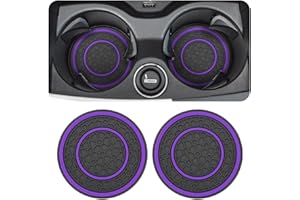 XINLIYA 2 Pack Car Coasters for Cup Holder, 2.75 Inch No-Slip Anti Dust Insert Coaster, Universal Auto Waterproof Coasters Si
