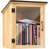 SISIPAI LIFE Little Library Box Outdoor, Waterproof Outdoor Library Book Box, Little Wood Cabinet for Sharing Books, Art Literature and Newspapers with Neighborhoods, Community and Schools (Upgraded)