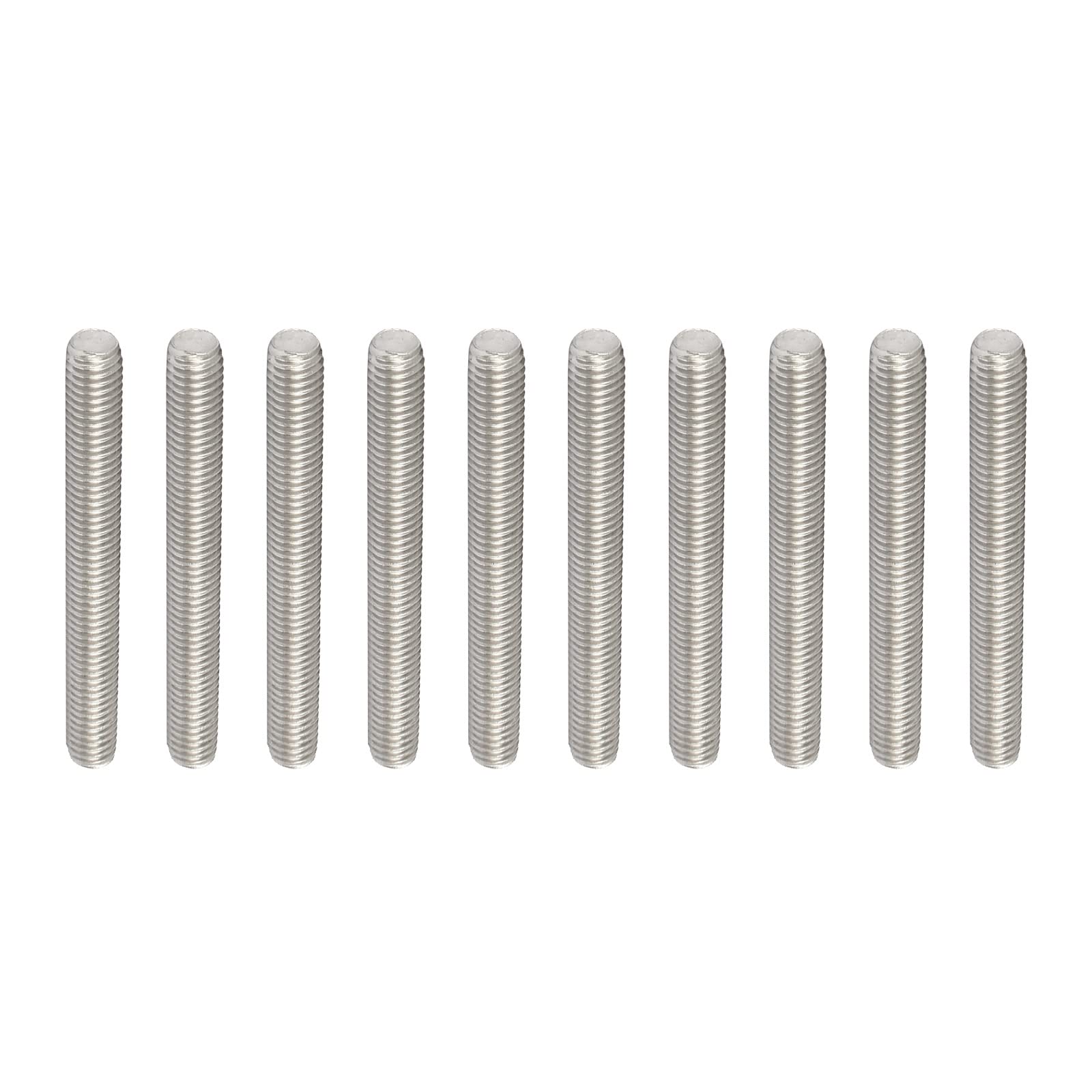 Rebower Fully Threaded Rod 304 Stainless Steel Rod Bar Studs, [for Hangers and Clamps and U-Bolts] - M8 x 70mm 1.25mm Pitch Male Threaded /Silver/10Pack — image 1