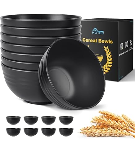 12-Pack Plastic Bowls – 32 Oz Unbreakable Melamine Bowls In 6 Colors, Dishwasher Safe