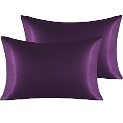 NTBAY 2 Pack Satin Queen Pillowcases for Hair and
