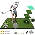 MyVoice Pro 4-in-1 Thickened Golf Mat Premium 5x4ft Golf Hitting Mat, 4 Interchangeable Inserts for Practice Driving, Chipping, Swing, Versatile for Indoor and Outdoor Training, Ideal for All Golfers