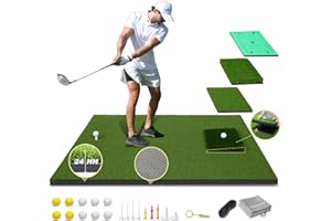 MyVoice Pro 5x4ft Golf Mat – Premium Thickened Golf Hitting Mat with Interchangeable Inserts for Driving, Chipping, and Swing Practice – Realistic Grass Texture for Enhanced Golf Training