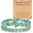 RONYOSTING Green Aventurine Jade Bracelet for Women Mother's Day - Butterfly Charm Jade Stone Jewelry, Positive Energy Good Luck,Healing Crystal for Wealth Money