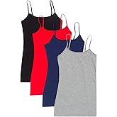 4 Pack Active Basic Women's Basic Tank Top (Medium, Black/H Gray/Navy/Red)
