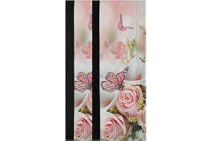 Oarencol Butterfly Flower Refrigerator Door Handle Covers Pink Roses White Calla Lilies Set of 2 Kitchen Appliance Decor for Fridge Oven Dishwasher