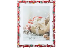 LARAINE Picture Photo Frame 8x10 Metal 2023 Christmas High Definition Glass Display Pictures for Tabletop Home Decorative Holiday Gift (Red,8x10)