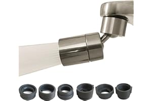 BOARNE Rotating Faucet Aerator Extender,Nozzle Faucet Adapters, Universal Splash Filter Kitchen Tap Extension, Kitchen and Bathroom Sink Faucet Replacement (Brushed Nickel 80°)