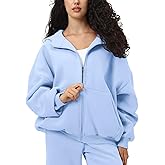 FAIABLE Womens Zip Up Hoodies with Pockets Oversized Sweatshirt Winter Long Sleeve Jackets Fleece Fall Outfits 2025
