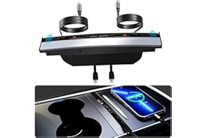 TUDEAO Upgrade USB Charger Hub for Tesla Model Y&Model3, 4-Ports Center Console Retractable Phone Charger,for Model Y/3 Accessories 2024 2023 2022 2021 (Not Compatible with Model 3 2024)