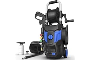 DGIVOVO Electric Pressure Washer,4800PSI Max 3.2 GPM 20FT Hose,35FT Power Cord 4 Different Tips Foam Cannon Power Washer