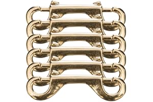Jeffers Double Ended Bolt Snaps 4", Solid Brass Metal Snap Hooks for Horse Tack, Dog Leash, Rope, Chain, Bucket, Keychain, Lanyard, Camping, Fishing, Outdoor, DIY, Crafts, Hardware - 6 Pack
