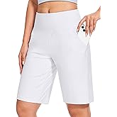 Blouty Women's 9" Bermuda Long Shorts Knee Length with Pockets High Waisted Shorts for Women Lounge Walking Athletic