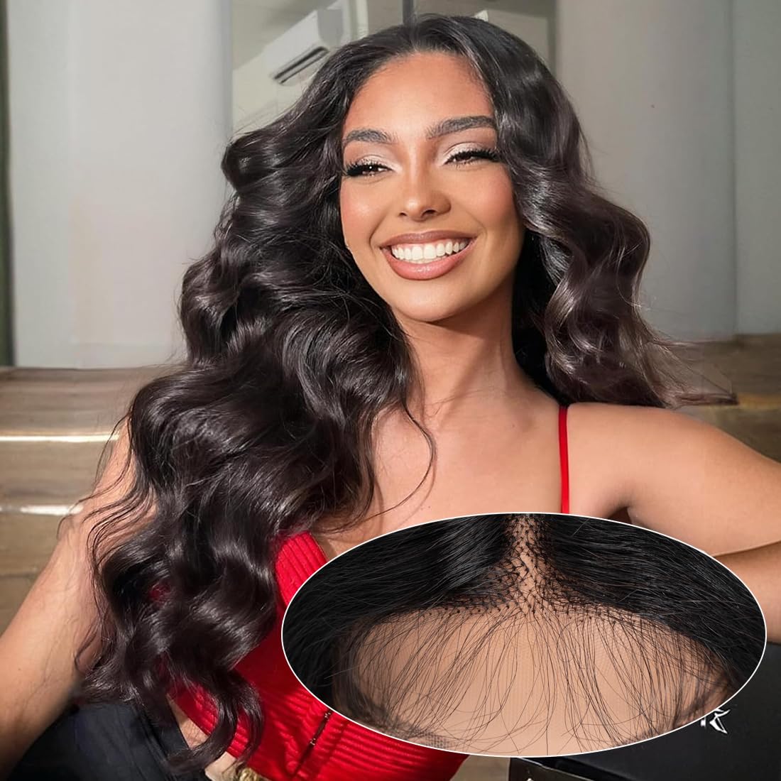Lace Front Wigs Human Hair Loose Body 13x5x1 Lace Frontal Human Hair Wigs for Women 26inch 150% Density Glueless Brazilian Body Wave Real Human Hair Wig with Baby Hair Pre Plucked