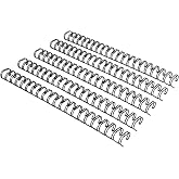 Rayson WR21127BK Wire Binding Spines, 2:1 Pitch Double Loop Binding Wires 1/2 Inch, 21-Loop Wire Ring Pack of 100 with Black