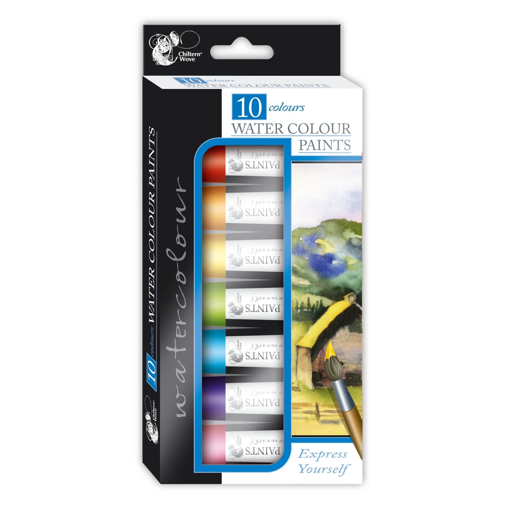 Chiltern Arts Watercolour Paints - 10 Tubes Various Colours