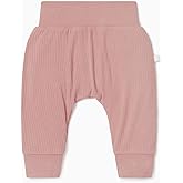 Mori Baby Premium Joggers in Ribbed Rose - Comfortable Fit Breathable Everyday Pants - Viscose from Bamboo - Elastic Waist Bottoms - 18-24 Months