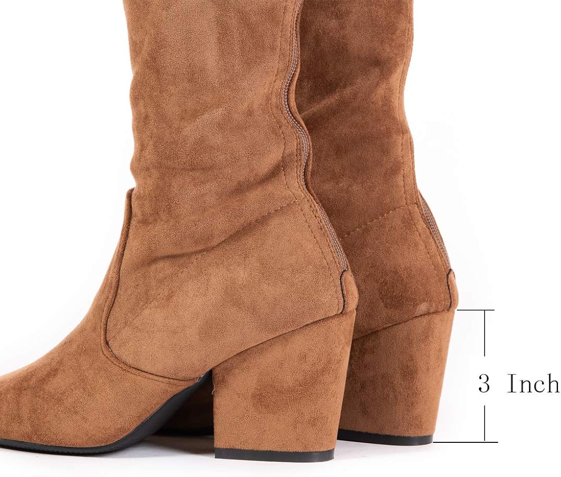  | N.N.G Women Boots Winter Over Knee Long Boots Fashion Boots Heels Autumn Quality Suede Comfort Square Heels US Size | Over-the-Knee