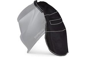 DOMHOAI Welding Helmet Cover,Welding Helmet Extended Headcover with Press Fit Seal, Welding Helmet Cover FR Cotton Anti-Glare, Neck Visor, Suitable for Lincoln Welding Helmets and Most Welding Helmets (BLACK)