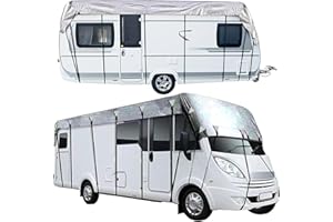 HFKJway Foldable Class C RV Cover - 210D Oxford Cloth, Easy to Clean, Grey - 12m x 3m