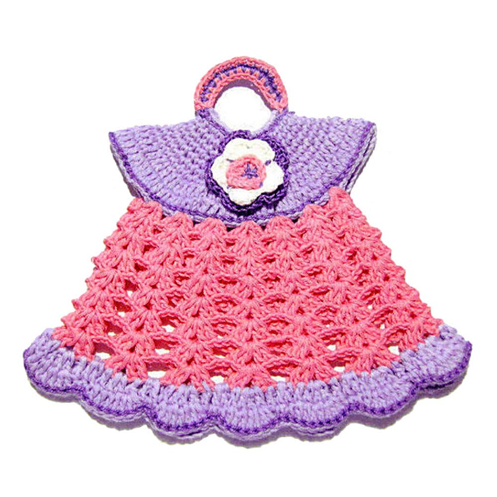 purple crochet dress