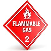D.O.T. Labels - Hazard Class 2 DOT Flammable Gas Hazmat Labels 4" X 4" Square Stickers - 500 Adhesive Labels Per Roll, Made in The USA by Kenco (1)