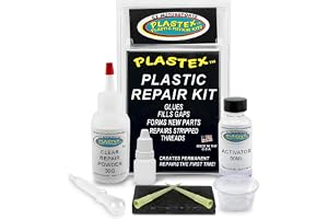 Plastex Plastic Repair Kits - Easily Glue, Repair or Remake Broken Plastic, Fiberglass, Wood & More! (Standard Clear Kit)