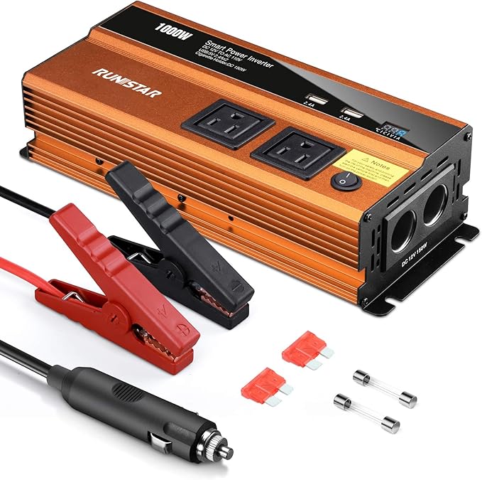 RUN STAR 1000W Power Inverter Car Plug Adapter Outlet 12V