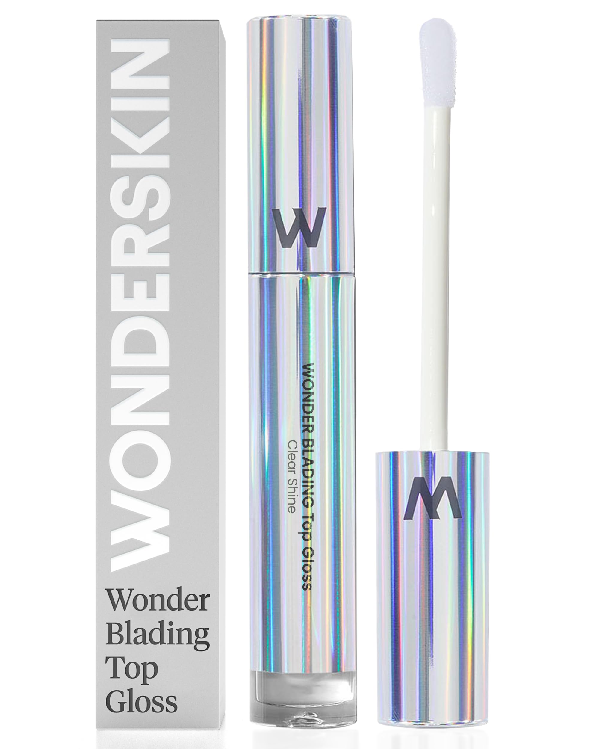 Wonderskin Lip Gloss - Wonderskin Blading Top Gloss, Clear Glitter, Hydrating and High Shine Finish Lip Makeup (Clear Shine) — image 1