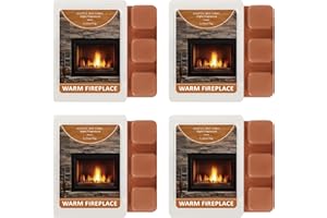 SCENTORINI Warm Fireplace Wax Melts, Scented Wax Melts, Pack of 4, Natural Soy Cubes for Candle Making, Wax Warmer