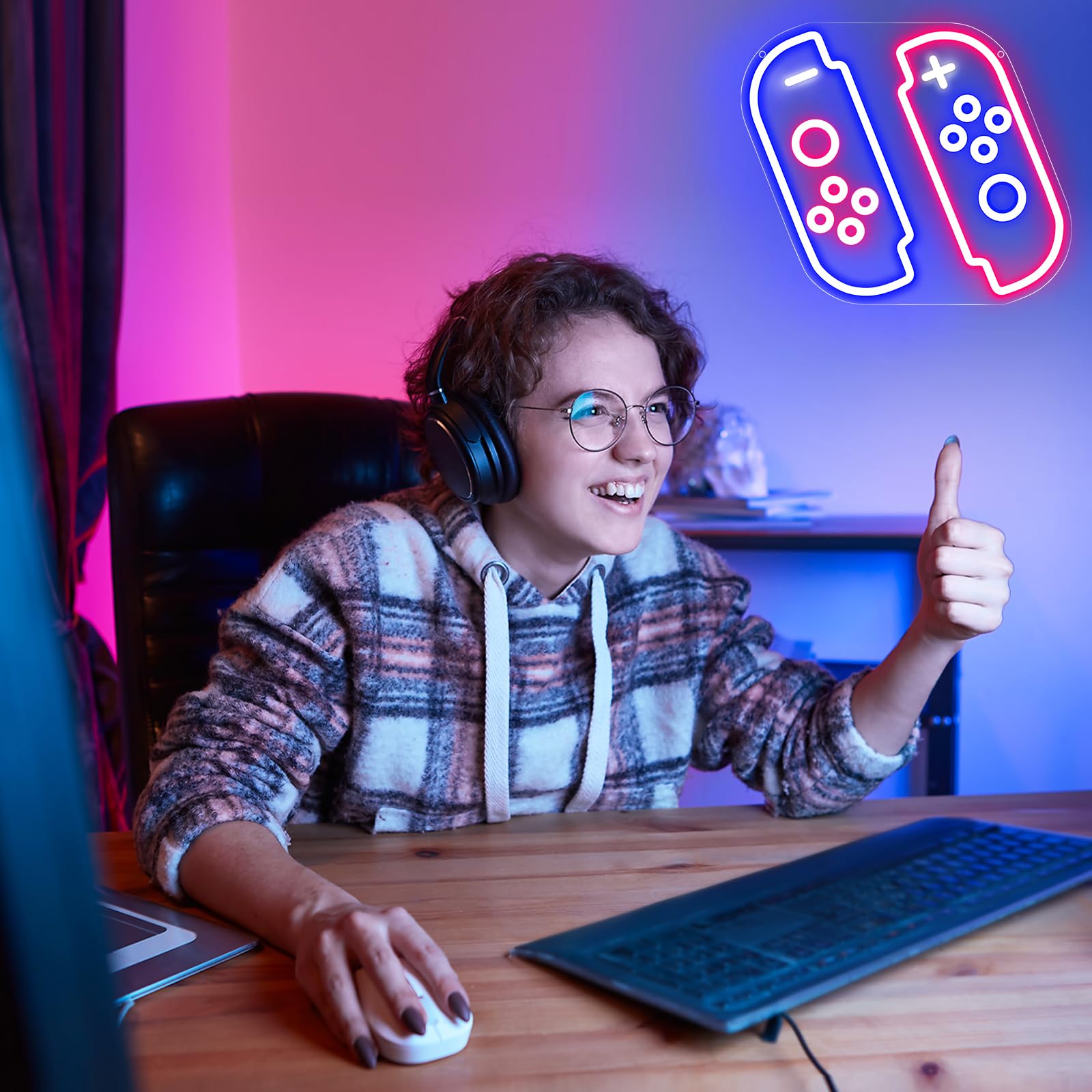 Switch Neon SignSwitch Gaming Neon Sign, Gamer Neon Sign for Gaming Room Decor-USB Powered Retro Game Console LED Neon Gaming Sign for Gaming Wall Decor, Boys Room Decor, Man Cave,
