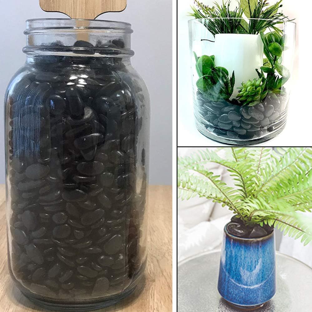 Anothera 18-lb Bulk Bag Black Small Pebbles 1" Size Aquarium Gravel Outdoor River Rocks Garden Paving Indoor Plant Gravel Decorative Stones : Garden & Outdoor
