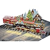 SENDAPOP Steam Train Pop-Up Christmas Card, 3D Vintage Train Greeting Card, Classic Christmas Card with Envelope, Ideal Happy Holiday Gift for Dad, Husband, Men, Boyfriend, Adults