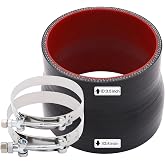 TuoLauthon ID 3.5 to 4 inch Silicone Coupler Straight Reducer Hose 4-Ply | 89-102mm Wall Thickness 5mm Length 3inch, Turbo Boot Tube/Intake Exhaust/Intercooler Coolant Pipe, includes 2 T-Bolt Clamps
