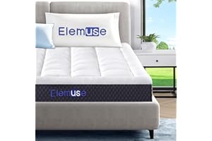 ELEMUSE 5 Inch Full Mattress Cooling Gel Memory Foam Plus Pillowtop Mattress, CertiPUR-US® Certified Breathable Bed in a Box for Pressure Relief, Fiberglass-Free