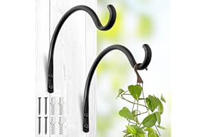Qiang Ni Hanging Plant Bracket Hooks: 6 Inch Wall Plant Hook Planters and Decor - 2 Piece Rust-Resistant and Secure Brackets Maximize Your Outdoor Living Space