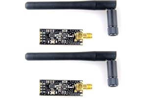 MakerFocus 2pcs nRF24L01+PA+LNA Wireless Transceiver RF Transceiver Module 2.4G 1100m with Antenna for Arduino