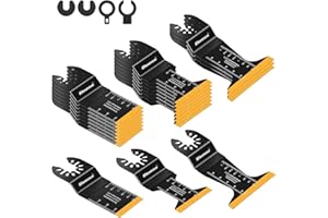 Bionso 20PCS Titanium Oscillating Tool Blade, Professional Universal Multitool Blades for Wood Metal, Multi Tool Blades Kits, Oscillating Saw Blades Fit Dewalt Milwaukee Ryobi Makita Worx