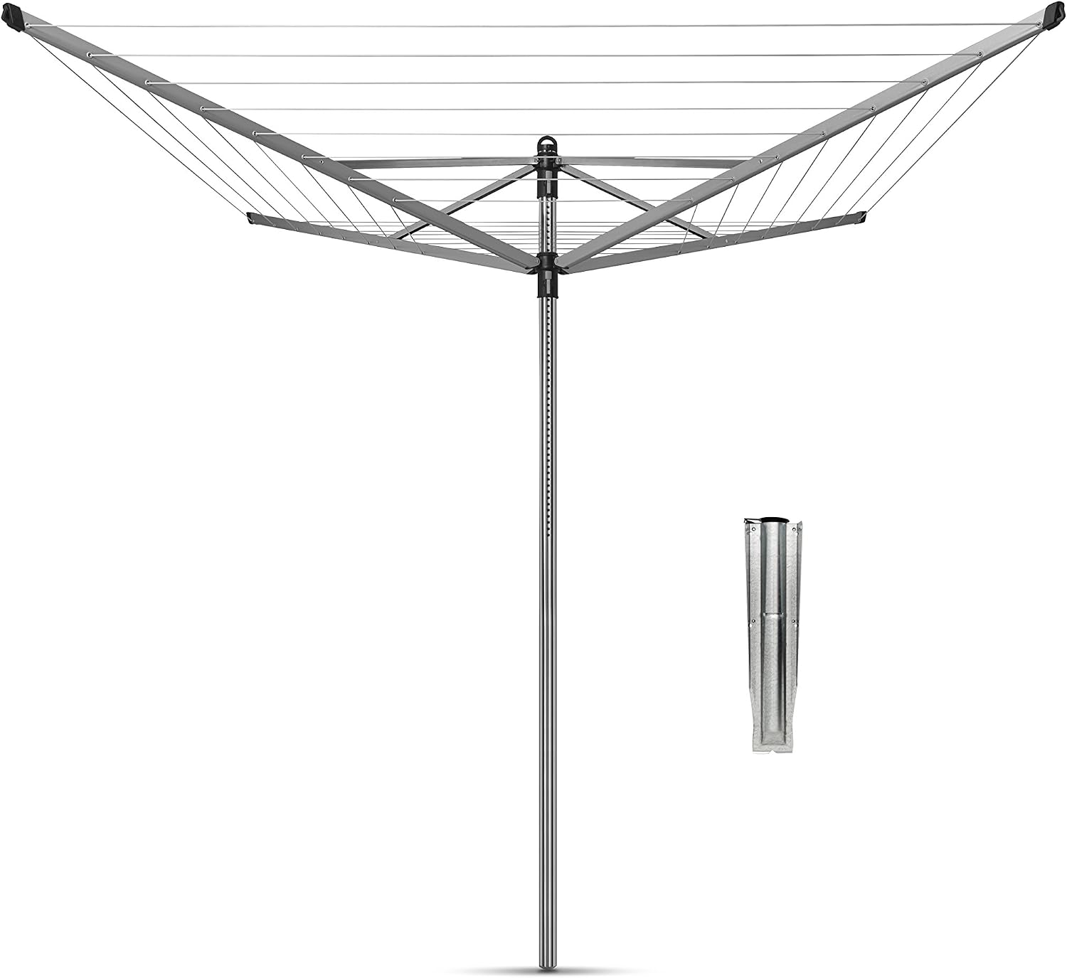 Brabantia, Lift-O-Matic, 40 Metres of Clothes Line, Adjustable in Height, UV-Resistant & Non-Slip Lining, Umbrella System