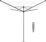Brabantia Lift-O-Matic 40 m Rotary Clothes Dryer Umbrella System UV Proof
