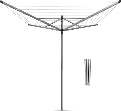 Brabantia Lift-O-Matic 40 m Rotary Clothes Dryer Umbrella System UV Proof