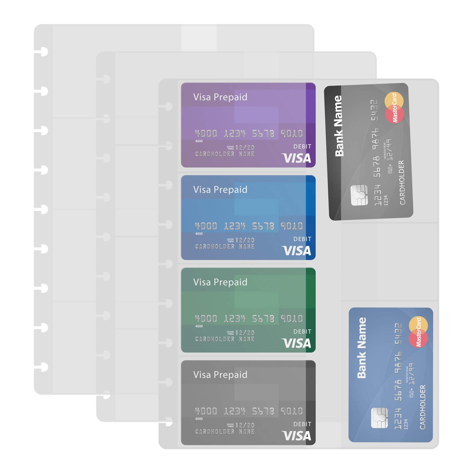 Discagenda Clear Card Holder Pocket Compatible with Classic HP (7x9.25in), 3 Pack for Discbound Planner Personal Organizer